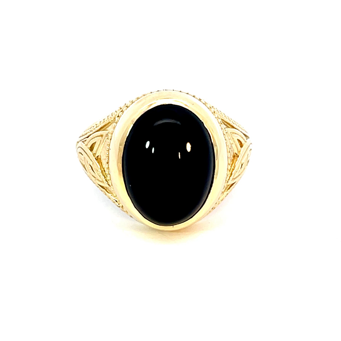 Elegant Gold Ring with Black Stone
