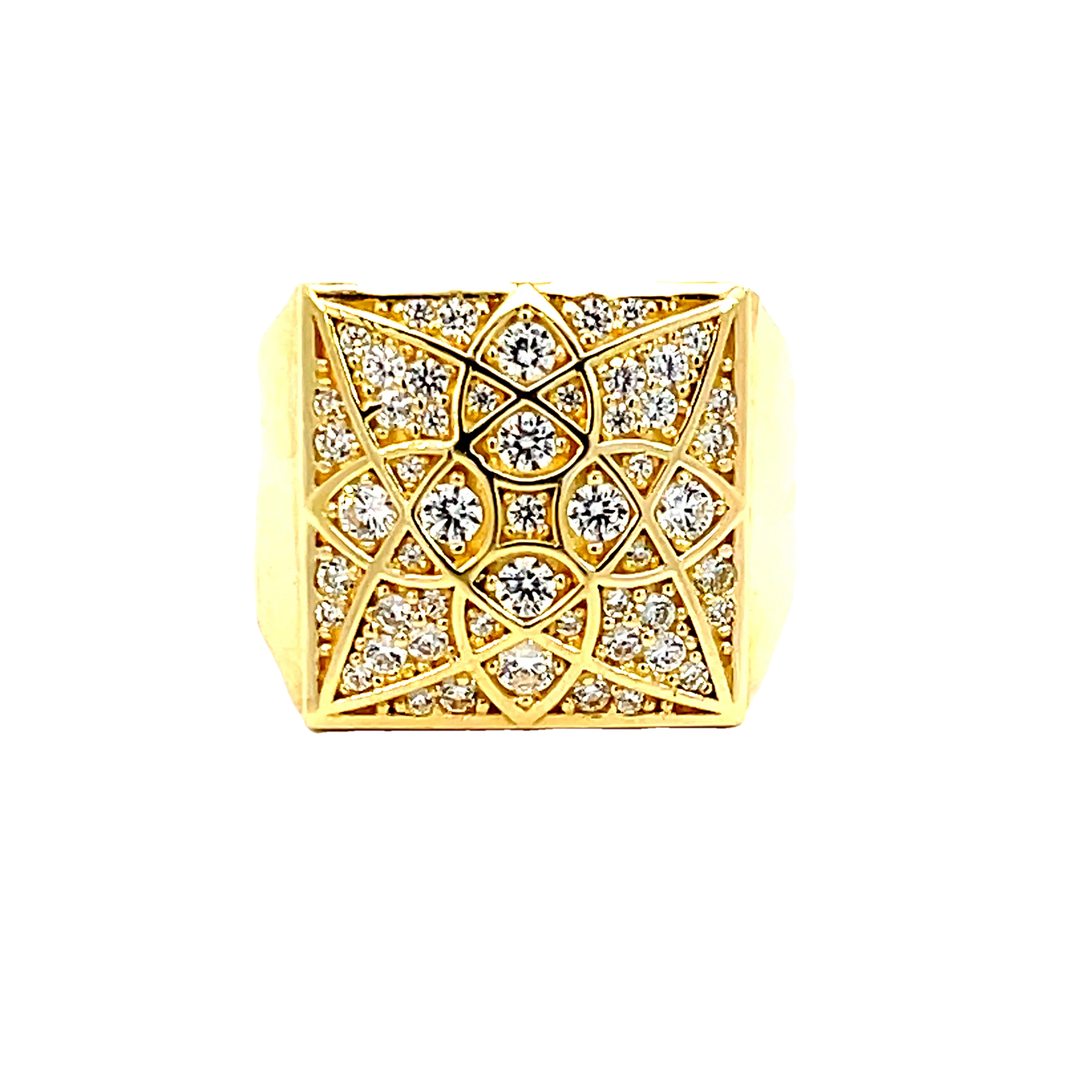 Elegant Gold Star Pattern Ring