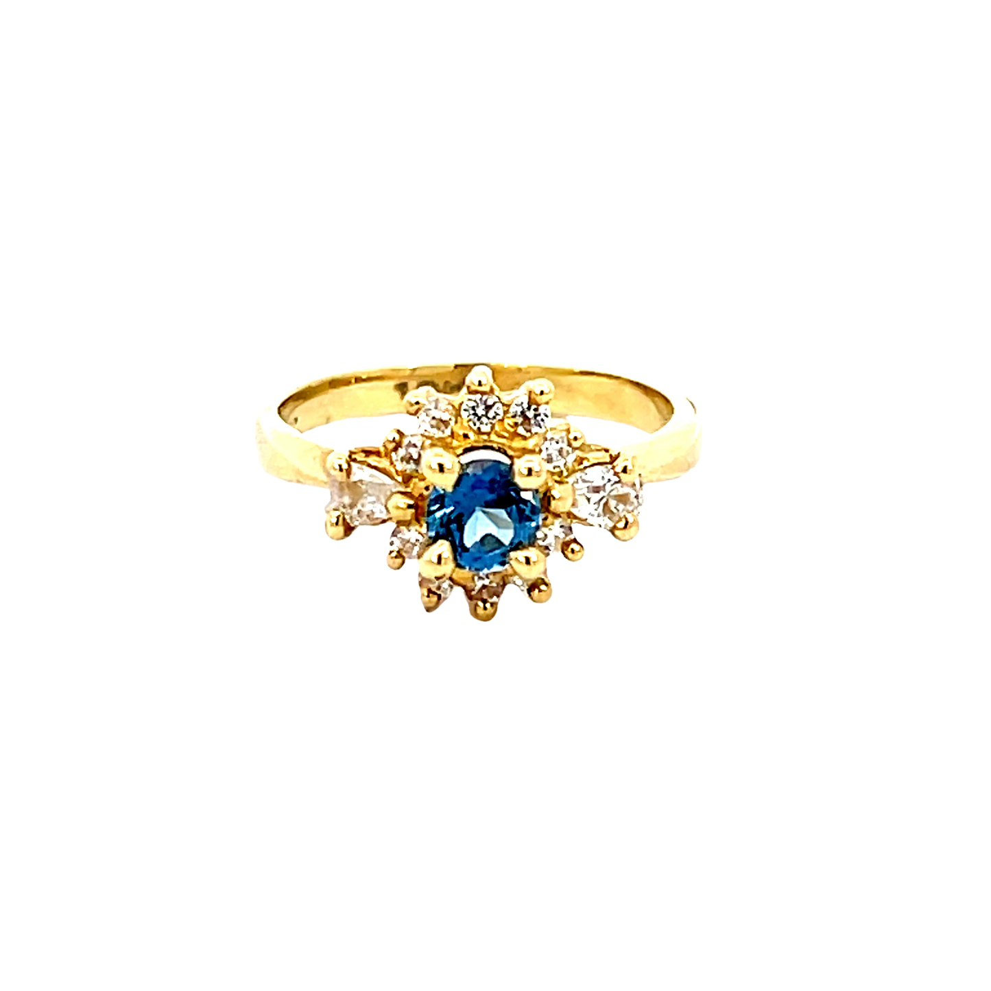 Elegant Gold and Blue Gemstone Ring