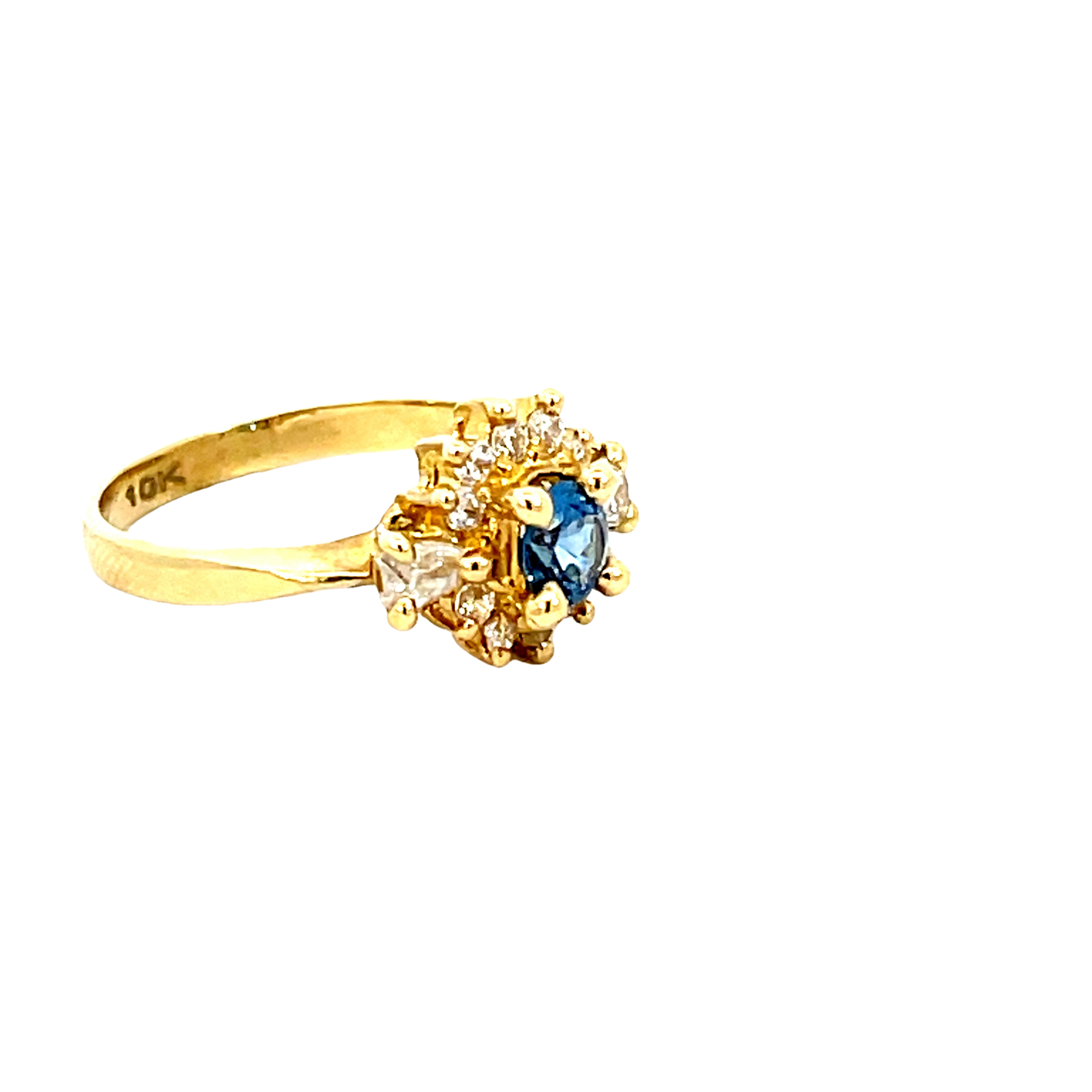 Elegant Gold and Blue Gemstone Ring