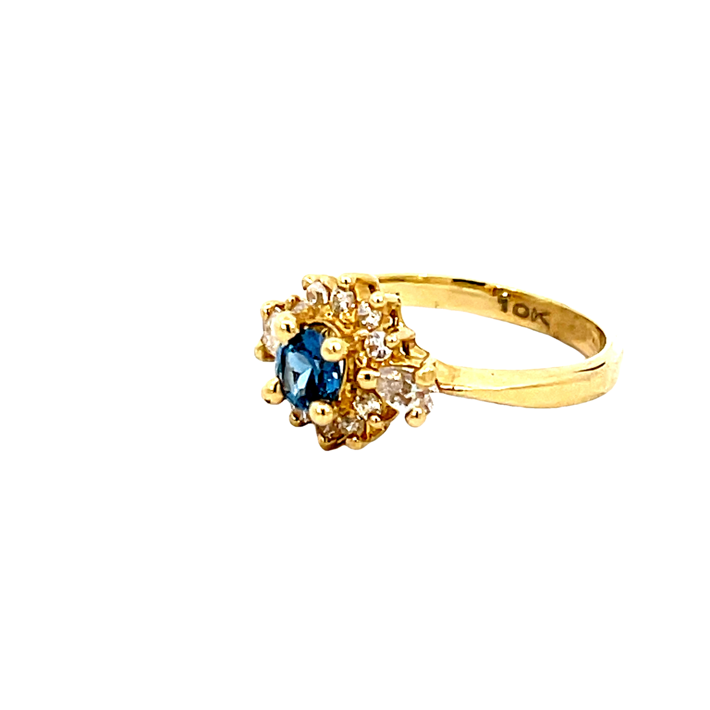 Elegant Gold and Blue Gemstone Ring