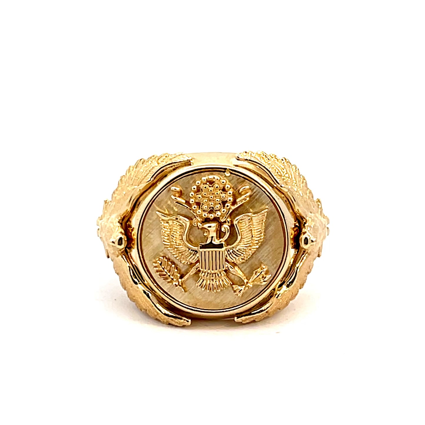 Elegant Gold Eagle Emblem Ring