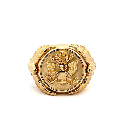 Elegant Gold Eagle Emblem Ring