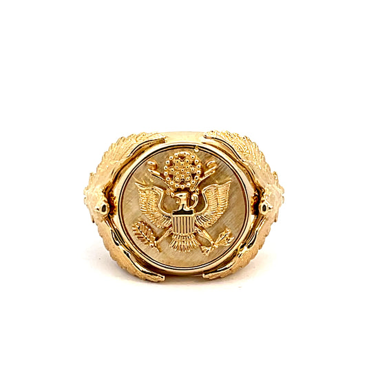 Elegant Gold Eagle Emblem Ring
