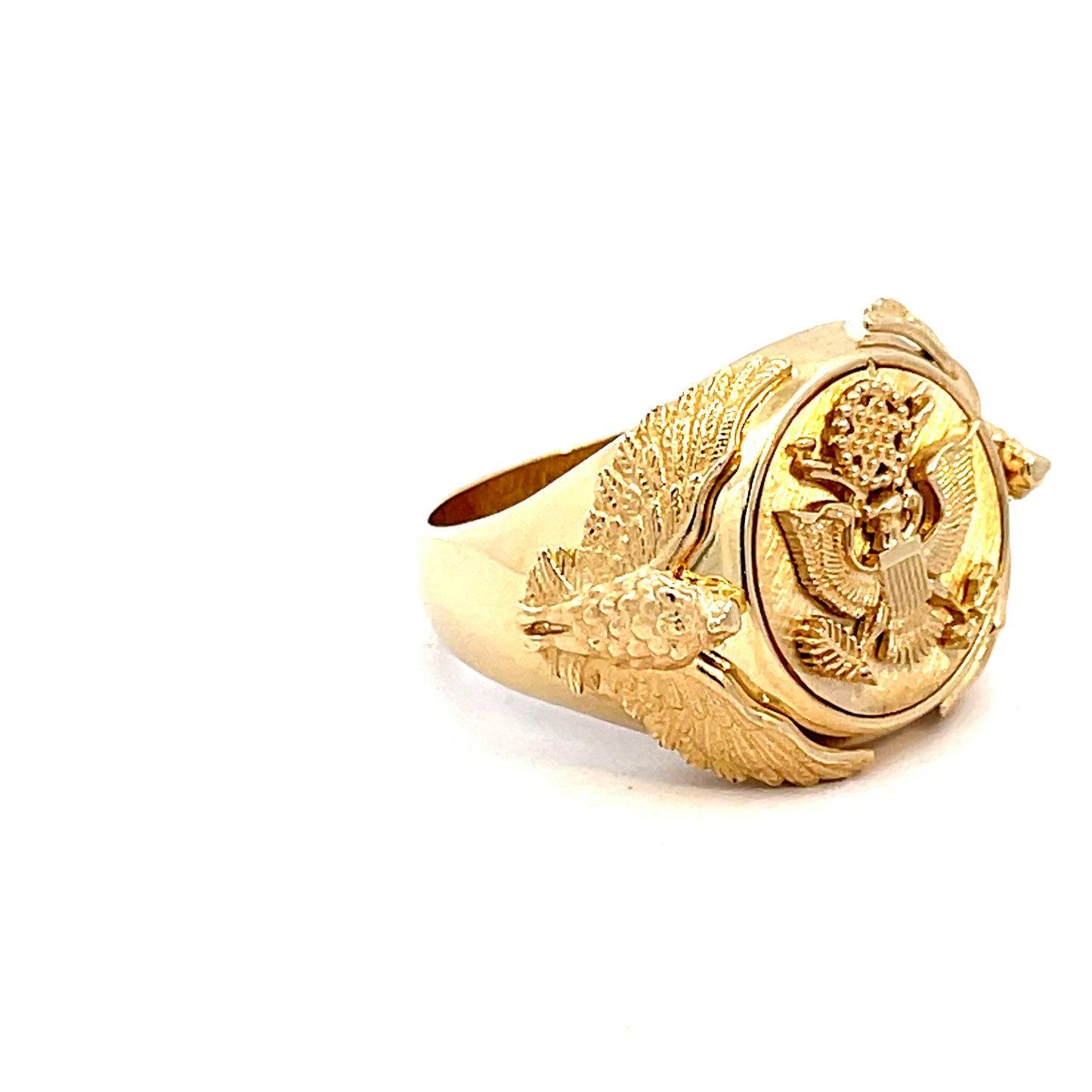 Elegant Gold Eagle Emblem Ring