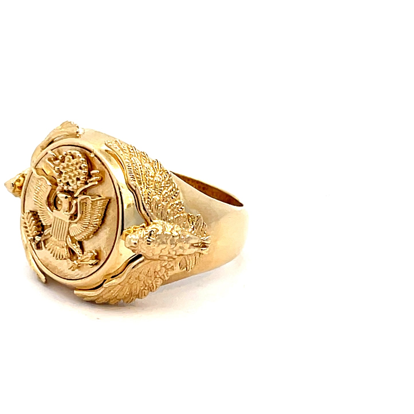 Elegant Gold Eagle Emblem Ring