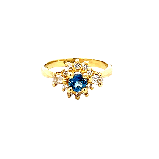 Elegant Gold and Blue Gemstone Ring