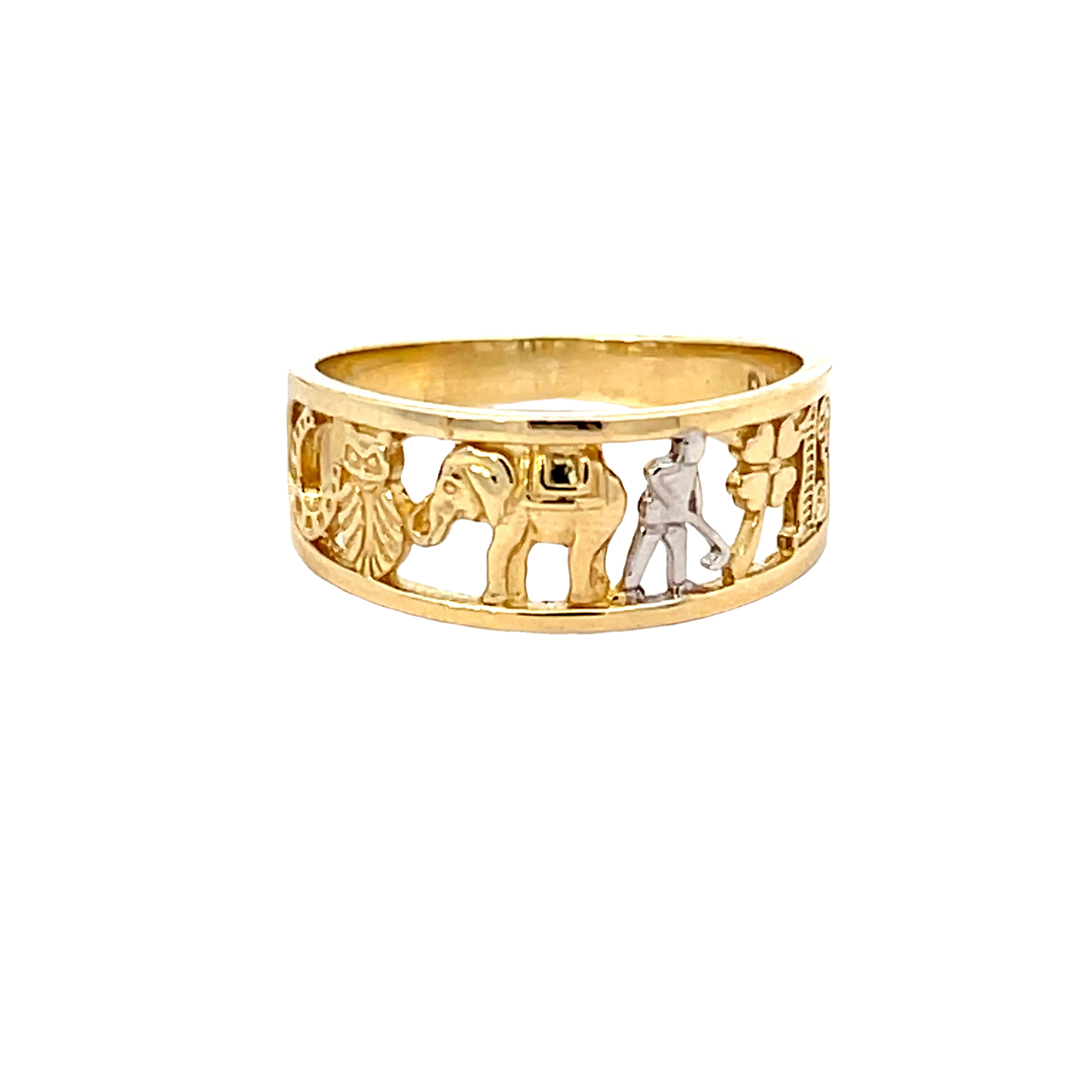 Intricate Gold Ring with Unique Designs