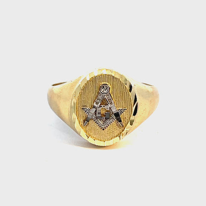 Elegant Gold Masonic Ring